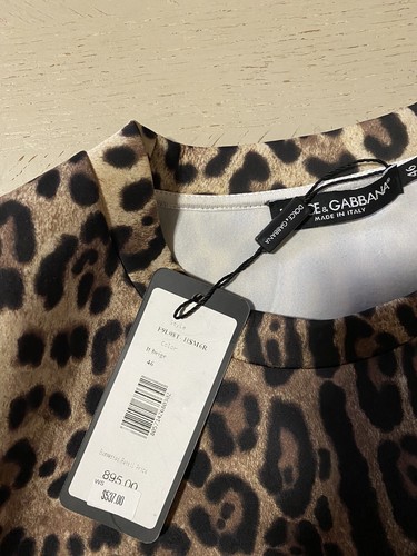 New $895 Dolce&Gabbana Leopard-Print Strong-Shoulder Cropped Sweatshirt 12 US - Picture 9 of 12