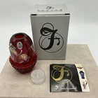 Fenton Ruby Red Art Glass Fairy Lamp Light Hand Painted Signed #597