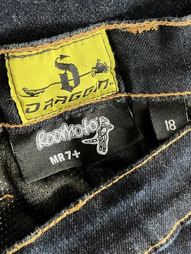 DRAGGIN Roomoto Mr 7+ Ladies Blue Denim Straight Leg Aramid Lined Jeans Size 18 - Picture 3 of 9
