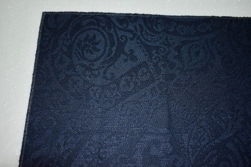 RALPH LAUREN Fabric FLORENCE LINEN DAMASK Dk Blue (STORM) 16.5"sq SAMPLE REMNANT - Picture 3 of 12