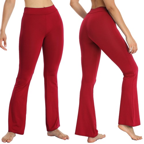 Women Yoga Leggings Flare Pants Wide Leg Bootcut Gym Fitness Sports Soft Pants - Picture 10 of 21