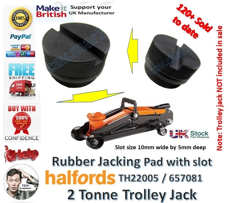 Slotted Jack Pad Rubber for the Halfords 2 Tonne Trolley Jack