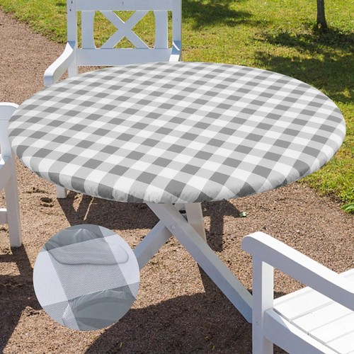 Round Table Cover Fitted Tablecloth Elastic Waterproof Table Covers Home Decor - Picture 25 of 26