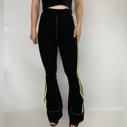 I.AM.GIA Schlaghose Neon Streifen hoher Bund dehnbar Rave Konzert - Bild 1 von 8