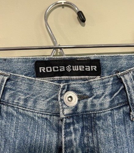 VTG Rocawear Jean Shorts Boys Size 16 Embroidered Pockets Stitched Logo - Picture 3 of 12