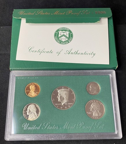 1996 S United States Mint 5 Coin Proof Set OGP & COA Free Shipping
