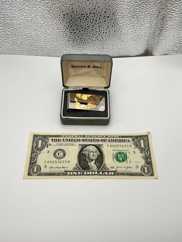 Vintage Stewart & Avery Gold& Silver Tone Money Clip - Picture 1 of 4