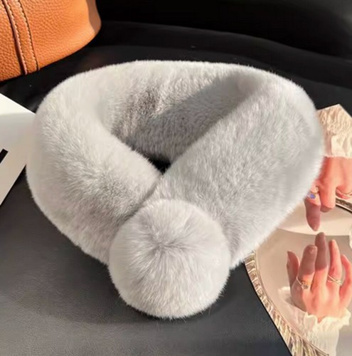 100% Real Rex Cuello de Piel de Conejo Invierno Bufanda Chal Estola Envoltura Cuello Calentador - Imagen 11 de 19