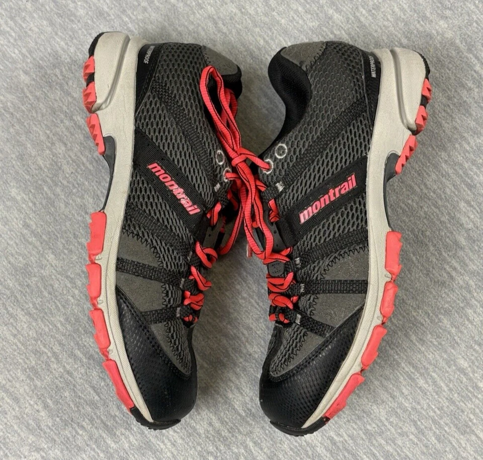 Zapatillas Montrail Mujer 7 Negras Rojas Correr Senderismo Impermeables Griptonita Foto 4 de 4