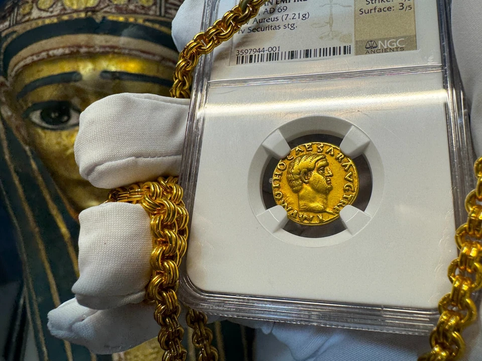 IMPERIO ROMANO "OTHO" AUREUS 69AD NGC CH VF 4X3 MONEDAS DE ORO ANTIGUAS CÉSAR AUGUSTO Foto 2 de 4