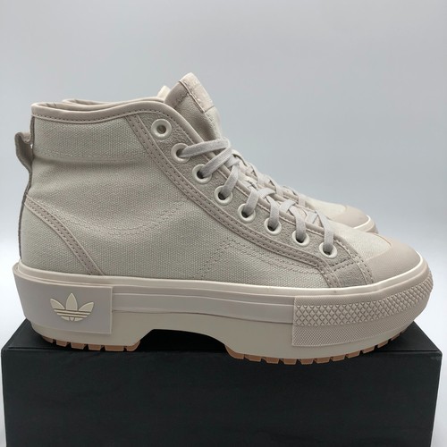 Adidas GZ8858 Nizza Trek Sneakers Women’s Size 7 Beige Canvas Platform - Picture 6 of 10