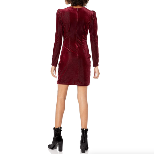 ASTR the Label Lanita Velvet Dress Red Merlot Women’s Size Medium - Picture 3 of 14