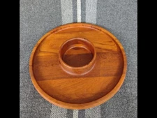 Staved Teak Chip and Dip Tray by Jens Quistgaard for Dansk