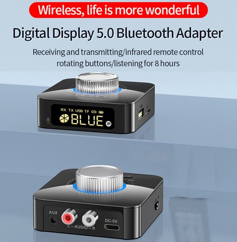 Bluetooth 5.0 Receiver Transmitter Wireless 3.5mm AUX 2 RCA Stereo Audio Adapter - Picture 3 of 8