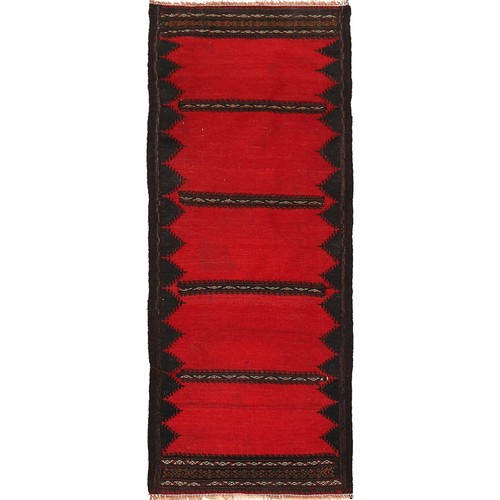 Vintage Tribal Hand-Knotted Rug Traditional Kilim Wool Rug 2'x5'1 ft - B21294 - Picture 2 of 7