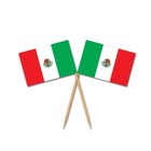 PKT 50 FIESTA MEXICAN FLAG PICKS PARTY FOOD DECORATION CUPCAKE TOPPERS