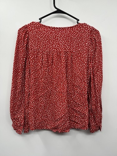 Madewell Damen Kinston Wickeltop mit seitlichen Knöpfen in Park Picknick rot geblümt Größe S - Bild 6 von 7