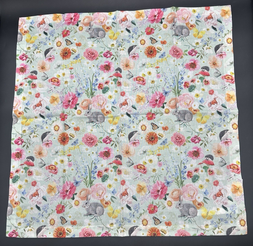 4 Pack 100% Cotton Napkins "Springtime Friends" GreenBox Art And Culture 20" NEW - Picture 4 of 12