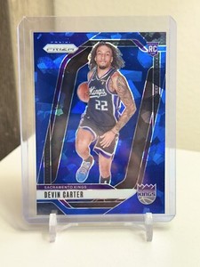 2024-25 Panini Prizm #231 DEVIN CARTER Blue Ice Prizm RC #005/125 Kings