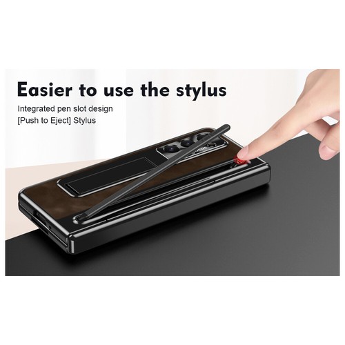 Ganzkörper Scharnier Lederhülle + Ständer + Stift für Samsung Galaxy Z Fold 5 4 - Zdjęcie 56 z 56