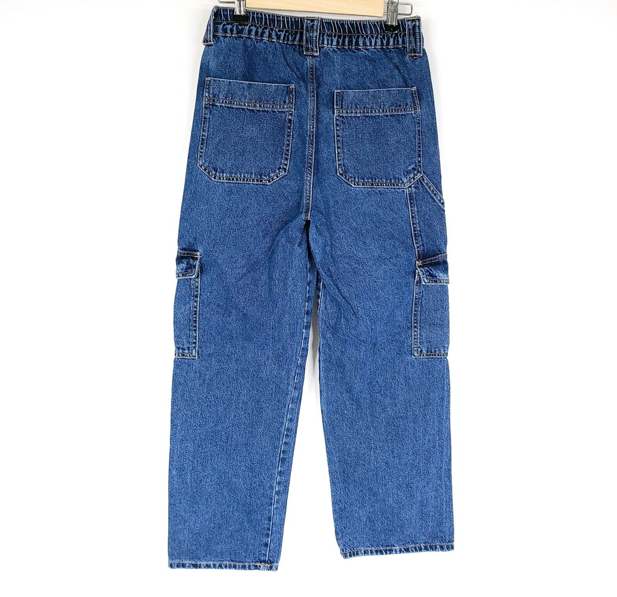 WAX JEAN Jeans Womens Small Cargo Pants High Waist Skater Loose Baggy Blue  Denim - Main Image