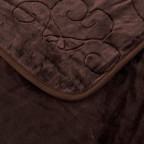 Raschel Winter Warm Soft Mink King Queen Size Fleece Blanket Embossed Floral Bed - Picture 47 of 54