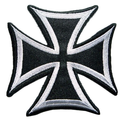 Large 7.5 Inch Maltese Iron Cross Embroidered Patch Biker Vest Jacket Accessory - Picture 4 of 4
