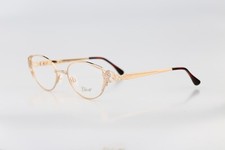 Diva 5070 74, Vintage 90s victorian gold cat eye glasses frames womens NOS
