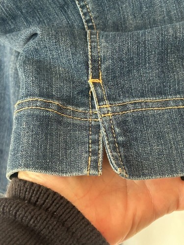Dressbarn Woman’s Ruffle Blue Denim Open Jean Jacket 3/4 Sleeve ~ Size 18/20 - Picture 6 of 9