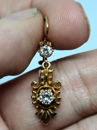 Vintage 14K Yellow Gold Lady's Diamond Drop Earrings 0.55 Carats MSRP $1,950 - Picture 7 of 13