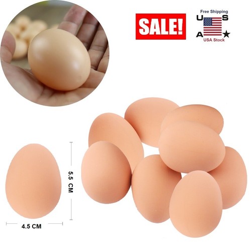 Scherzo di gallina uovo finto fittizio gallina scherzo 2" uova di plastica arredamento cucina casa USA - Foto 12 di 12