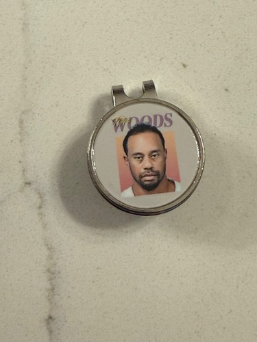 Tiger Woods Mugshot Golf Ball Marker with Magnetic Clip