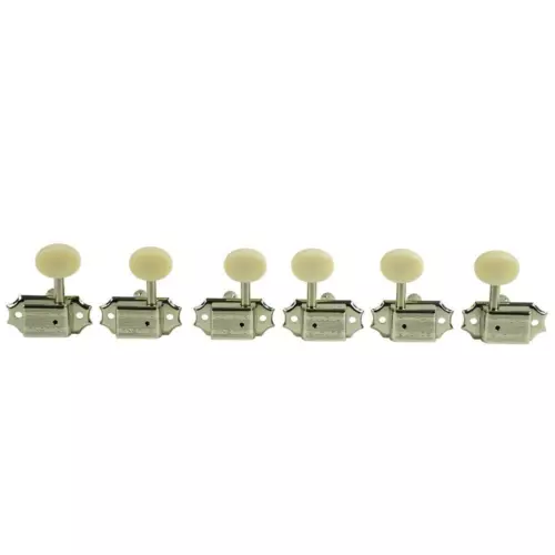 Kluson 3x3 Deluxe Tuners, Double Line, Std Post, Nickel ,  Oval Buttons