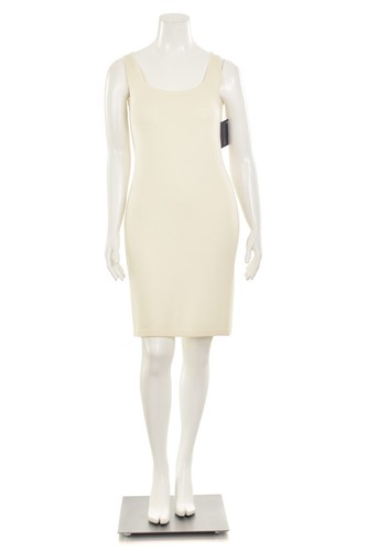 St. John Collection Bright White Sleeveless Santana Knit Sheath Dress sz 6 / 8 - Picture 3 of 6