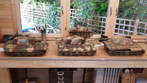 heng long 1/16 king tiger rc model tank custom airbrush camo - Picture 22 of 24