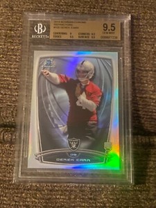 Derek Carr 2014 bowman chrome refractor #135 bgs 9.5
