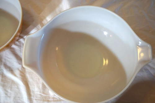 4 PYREX BUTTERFLY GOLD 2 CINDERELLA / 2 MIXING BOWLS 444,442-401,403 EUC - Picture 9 of 24