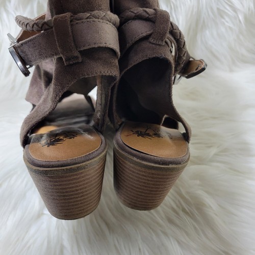 Jellypop Sandal Boots Women’s Size 8.5 M Gladiator Heels Zipper Gypsy Boho Taupe - Picture 5 of 10