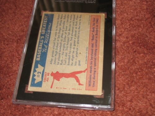 1959 Fleer Ted Williams #2 Ted's Idol-Babe Ruth SGC 1.5 FAIR - Picture 3 of 3