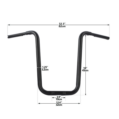 1 1/4" Fat 18" Rise Handlebar Fit For Harley Softail Fatboy Low Rider Road King - Picture 10 of 10