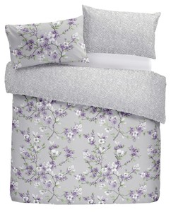 Hand Drawn Style Floral Flowers Lilac King Size Duvet Cover Ebay