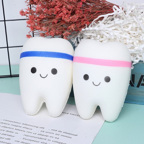 1Pc Rainbow Tooth Slow Rising Cartoon Teeth Antistress Soft Squeeze Bread ToB JW - Zdjęcie 11 z 13