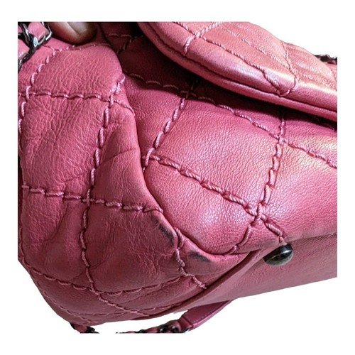 CHANEL Authentic Wild Stitch Pink Quilted Leather Large Single Flap Bag - Picture 12 of 14
