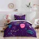 3D Space Plant Purple Kids Quilt Cover Set Duvet Cover Bedding Pillowcases