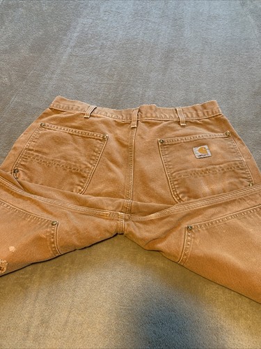 Pantalones de carpintero vintage Carhartt B01 BRN doble rodilla para hombre 36x34 (se adapta a 33x32) - Imagen 17 de 17