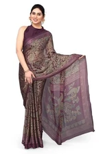 Indian Chiffon Saree With Unstitched Blouse Piece Party Wedding Wear For Women