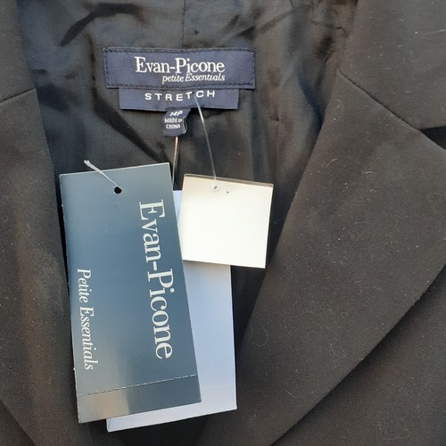 Blazer Evan Picone Mujer Oficina Carrera Trabajo Básico Negro 3 Botones Pequeño 14P - Imagen 5 de 6
