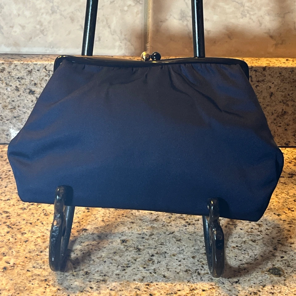 Vintage 1950's 60's Twifaille by Rosenfield Navy Blue Evening Clutch - Image 2 of 4