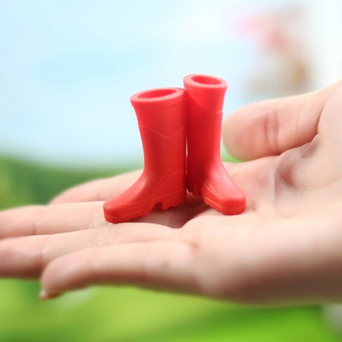 3Pair Dollhouse Miniature 1:12 Scale Rain Boots Colourful Rubber Shoes Accessory - Picture 6 of 13