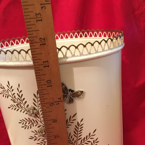 Set Vintage MCM Hollywood Regency Trash Can Rhinestones RANSBURG Mcm Tissue Box - Picture 4 of 12